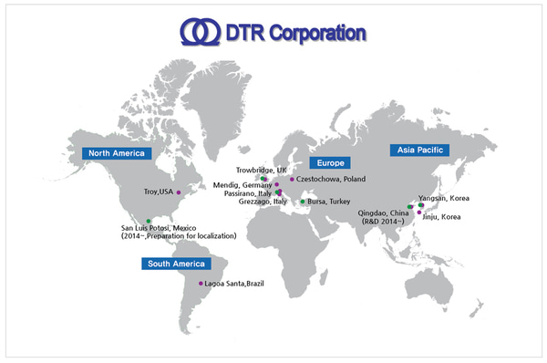 DTR 코퍼레이션 세계 분포도 제작사례